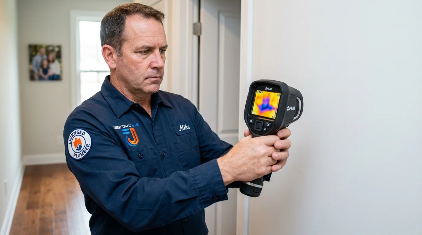 Thermal imaging leak detection by Johns Plumbing LLC in Kinder